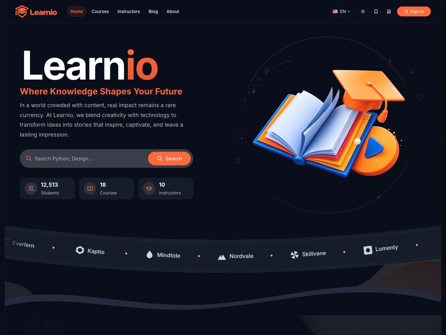 Next.js LMS Template with AI & Live Classes - Next.js Education template preview - Aniq-UI