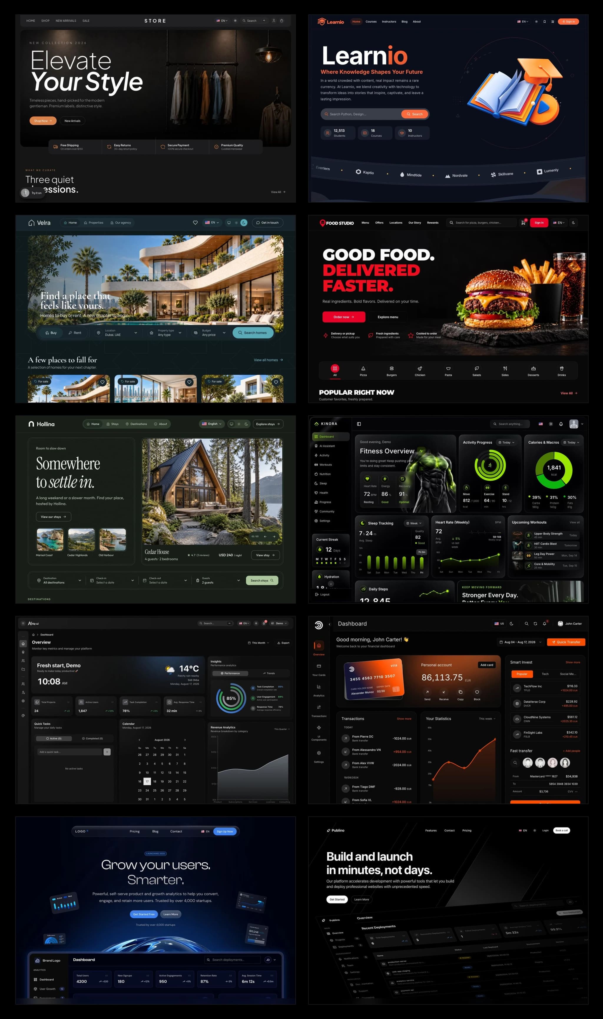 Next.js Templates Bundle: 10 Premium Templates